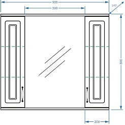 Stella Polare Зеркальный шкаф Кармела 90/С люкс белое серебро – фотография-13